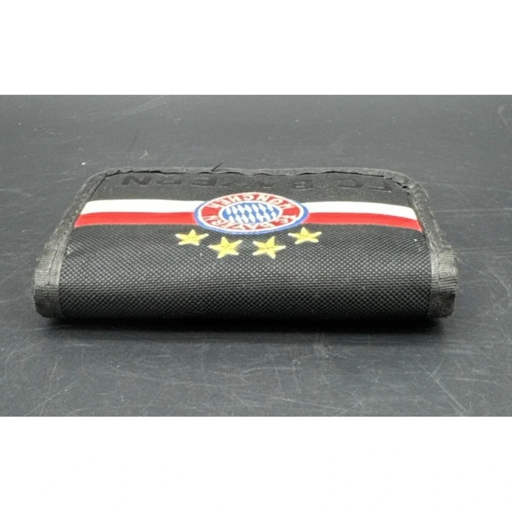 FC Bayern Munich Trifold Nylon Wallet Red Black Snap Closure Soccer Germany